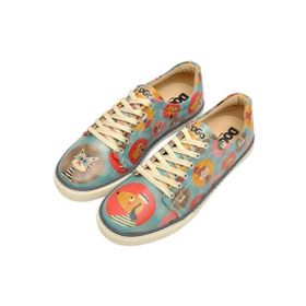 Dogo Vegan Deri Yeşil Summer Checklist Tasarım Kadın Sneakers