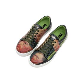 Dogo Vegan Deri Yeşil Vincent Van Gogh Self Portrait Muse Tasarım Kadın Sneakers
