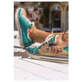 Dogo Vegan Deri Yeşil You Are A Sleepy Red Panda Tasarım Kadın Sneakers