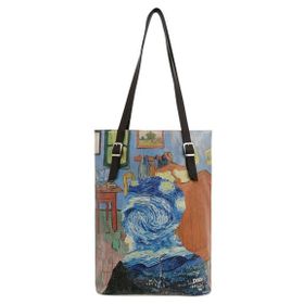 Dogo Vincent van Gogh Lost Mind Muse Tasarım Kadın Vegan Deri Mavi Omuz Çantası