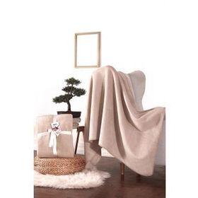 Dolce Bonita Home 127X155 cm Basic Bej Pamuklu Tv Battaniye