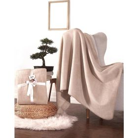 Dolce Bonita Home 127X155 cm Basic Bej Pamuklu Tv Battaniye