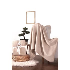 Dolce Bonita Home 127X155 cm Basic Bej Pamuklu Tv Battaniye