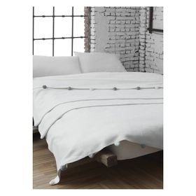 Dolce Bonita Home 150x200 cm Krem Ponponlu Pike Tek Kişilik Battaniye