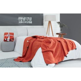 Dolce Bonita Home 150x200 Kiremit Ponponlu Tek Kişilik Pike Battaniye