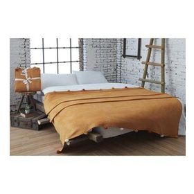 Dolce Bonita Home 200x220 cm Hardal Çift Kişilik Ponponlu Pike Battaniye