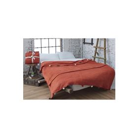 Dolce Bonita Home 200x220 cm Kiremit Çift Kişilik Ponponlu Pike Battaniye