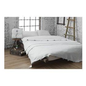 Dolce Bonita Home 200x220 cm Krem Ponponlu Pike Çift Kişilik Battaniye