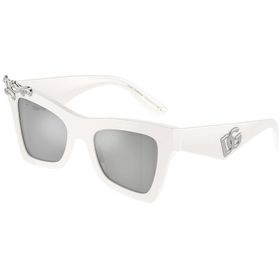 Dolce & Gabbana DG 4434 33128V 51 Aynalı Beyaz Cat Eye Kadın Güneş Gözlüğü