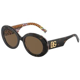 Dolce & Gabbana DG 4448 321773 51 Kadın Oval Kırçıllı Kahverengi Kemik Güneş Gözlüğü