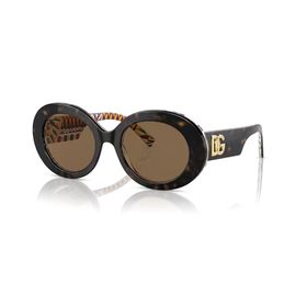 Dolce & Gabbana DG 4448 321773 51 Kadın Oval Kırçıllı Kahverengi Kemik Güneş Gözlüğü