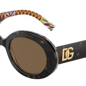 Dolce & Gabbana DG 4448 321773 51 Kadın Oval Kırçıllı Kahverengi Kemik Güneş Gözlüğü