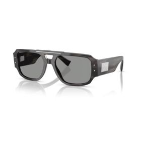Dolce & Gabbana DG 4482 34401 57 Pilot Gri Çizgili Kemik Erkek Güneş Gözlüğü