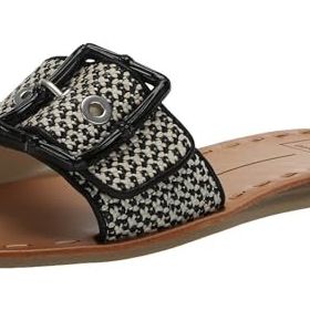 Dolce Vita Dasa Slide Siyah Doğal Rafya Kadın Sandalet