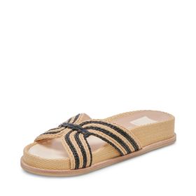Dolce Vita Selda Doğal Siyah Raffia Kadın Sandalet