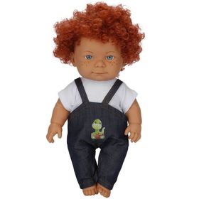 Dollz'n More Yeşil Dinozor 35 cm Salopetli Curly Bebek
