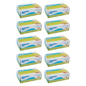 Dolphin 10 Adet 100'lü Paket Tek Kullanımlık Lateks Beyaz Pudralı Large Muayne Eldiveni