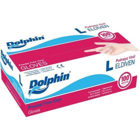 Dolphin 100 Adet L Vinil Pudrasız Muayene Eldiveni