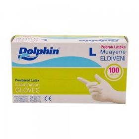 Dolphin 100 Adet Large Pudralı Muayene Eldiveni