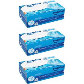 Dolphin 100 Adet Pudrasız L Mavi Nitril Eldiven