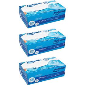 Dolphin 100 Adet Pudrasız L Mavi Nitril Eldiven