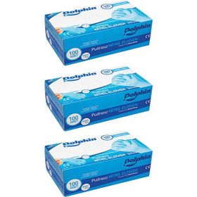 Dolphin 100 Adet Pudrasız L Mavi Nitril Eldiven