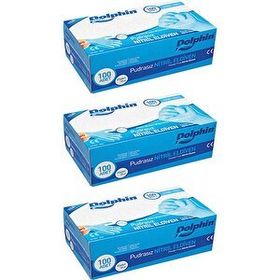 Dolphin 100 Adet Pudrasız L Mavi Nitril Eldiven