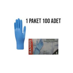 Dolphin 100 Adet Pudrasız L Mavi Nitril Muayene Eldiveni