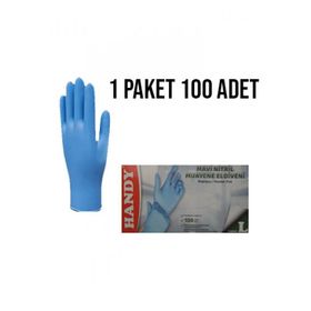 Dolphin 100 Adet Pudrasız L Mavi Nitril Muayene Eldiveni