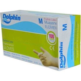 Dolphin 20x100 Adet Pudralı M Beyaz Lateks Eldiven