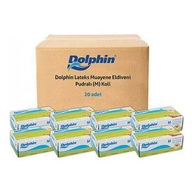 Dolphin 20x100 Adet Pudralı M Beyaz Lateks Eldiven