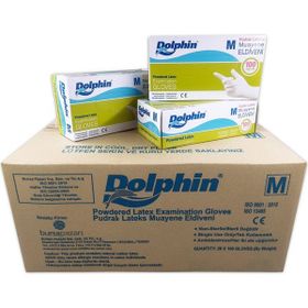 Dolphin 20x100 Adet Pudralı M Beyaz Lateks Eldiven