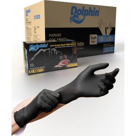 Dolphin 20x100 MAdet M Çok Amaçlı Siyah Nitril Eldiven