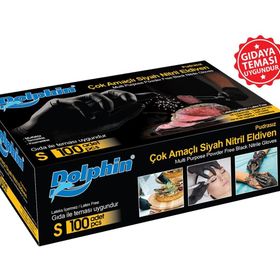 Dolphin 2x100 Adet S Çok Amaçlı Siyah Nitril Eldiven