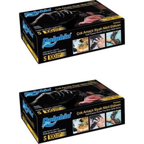 Dolphin 2x100 Adet S Çok Amaçlı Siyah Nitril Eldiven