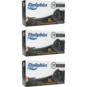Dolphin 3X100 Adet XL Çok Amaçlı Siyah Nitril Eldiven