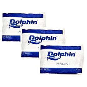Dolphin Büyük Boy 100 Adetlik 3 Paket PE İş Temizlik Tek Kullanımlık Şeffaf Poşet Market Eldiven