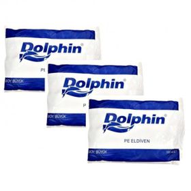 Dolphin Büyük Boy 100 Adetlik 3 Paket PE İş Temizlik Tek Kullanımlık Şeffaf Poşet Market Eldiven