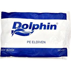 Dolphin Büyük Boy 100 Adetlik Pe İş Temizlik Tek Kullanımlık Şeffaf Poşet Market Eldiven