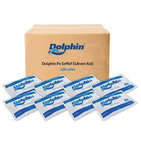 Dolphin Büyük Boy 100 Adetlik Pe İş Temizlik Tek Kullanımlık Şeffaf Poşet Market Eldiven
