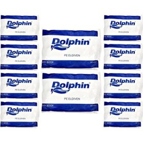 Dolphin İş Temizlik Tek Kullanımlık Şeffaf Poşet Büyük Boy 100 Adetlik 10 Paket Market Eldiven