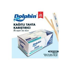 Dolphin Kağıt Sargılı Pakette 250 Adet Kolide 20 Paket Tahta Karıştırıcı