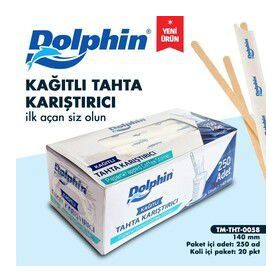 Dolphin Kağıt Sargılı Pakette 250 Adet Kolide 20 Paket Tahta Karıştırıcı