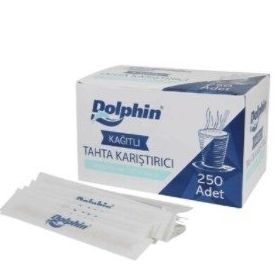 Dolphin Kağıt Sargılı Pakette 250 Adet Kolide 20 Paket Tahta Karıştırıcı