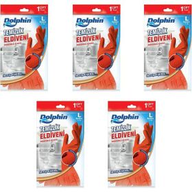Dolphin Kırmızı No:9-9.5 Large Büyük Lateks Bulaşık Temizlik Eldiveni
