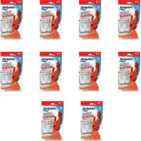 Dolphin Kırmızı Orta Boy Medium 8-8,5 10 Paket Lateks Bulaşık Temizlik Eldiveni