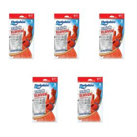 Dolphin Kırmızı Small Boy Küçük No:7-7.5 Lateks Bulaşık Temizlik Eldiveni (3 adet)