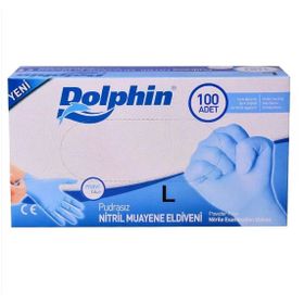 Dolphin L 2000 Adet Pudrasız Mavi Nitril Medikal Muayene Eldiveni