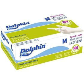 Dolphin Lateks Beyaz Medium 100'lü Pudralı Eldiven