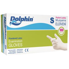 Dolphin Lateks Beyaz Small 100'lü Pudralı Eldiven